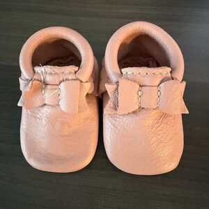 Freshly Picked Blush Leather Baby Moccasins